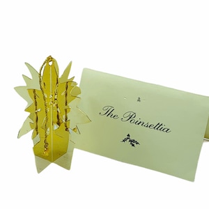 DANBURY MINT ORNAMENT 24K gold Christmas holiday vintage vtg figurine xmas decor gift tree coa card The Poinsettia A1