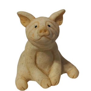 Figurine en pierre de porc de Quarry Critters, sculpture de porcelet de conception Second Nature