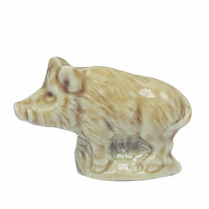 WADE WHIMSIES MINIATURE figurine whimsy England made vintage animal mcm vtg decor collectible red rose tea Noah ark warthog pig boar pig