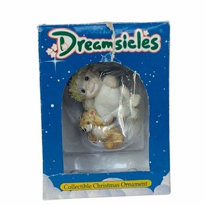 Dreamsicles ornament figurine angel cherub puppy dog nib box Christmas cast art