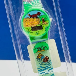 WALT DISNEY WRISTWATCH vintage retro watch factory sealed vtg new old stock disneyland world The Fox and Hound