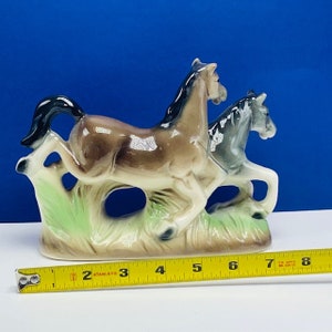 HORSE FIGURINE SCULPTURE Vintage Statue Decor Vtg Mcm Mare Pony Foal ...