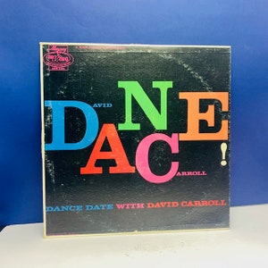 VINYL RECORD VINTAGE 33 rpm music album lp vtg cover sleeve mcm Dance Date David Carroll swing jug time bumpty bump