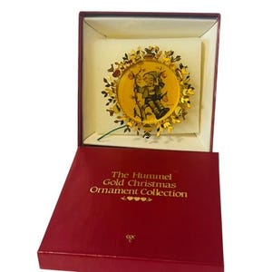 Danbury Mint Hummel Gold Christmas Ornament Goebel Figurine Coquettes Apple Tree