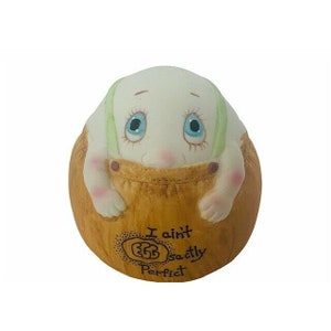 Egg Figurine I aint eggsactly Perfect anthropomorphic Mann 1986 Sciola gift vtg