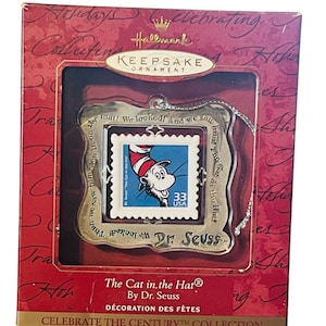 Hallmark Christmas ornament figurine gift Cat in hat Dr Seuss Century 1999 Box