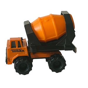 Tonka Truck Vtg Figure Toy Orange Cement Vehicle 1992 push car construction