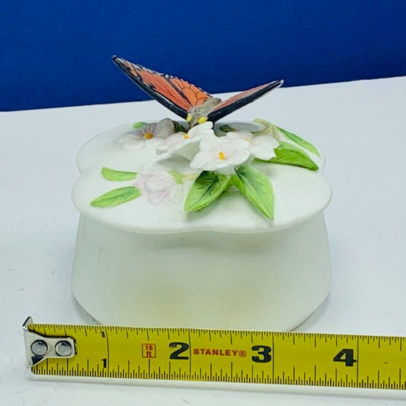 OTAGIRI JEWELRY BOX Japan porcelain tiger butterf… - image 3