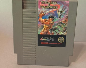 Cartucho de videojuego vintage de Nintendo (NES, Japón, 1987): Wizards & Warriors Acclaim