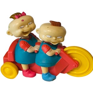 Rugrats Tommy Angelica toy figures Burger King 1998 vtg Klasky Phil Lil bicycle