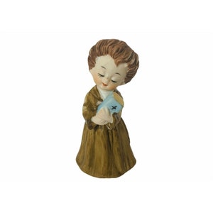 Monk Friar Religious figurine vtg bible decor gift church ceramic Catholic mcm