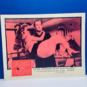 LOBBY CARD POSTER vintage 1961 Kino Theater Erinnerungsstücke 14X11 wall art paper ephemera mcm Flesh and Flame Julie London 7 AC1