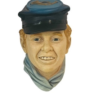 Bosson Legend Chalkware Face Bust Figurine Wall England 1986 Drummer Boy vtg AC5