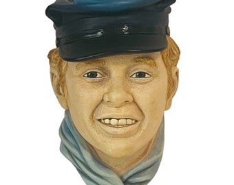Bosson Legend Chalkware Cara Busto Figura Pared Inglaterra 1986 Drummer Boy vtg AC5