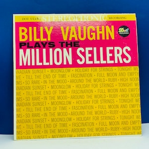 VINYL RECORD VINTAGE 33 rpm music album lp vtg cover sleeve mcm 12 inch 12&quot; Billy Vaughn plays million sellers