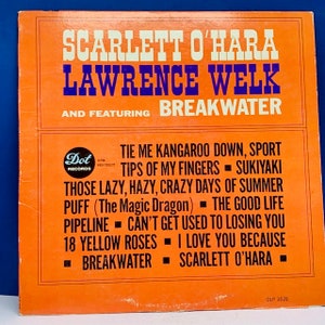 VINYL RECORD VINTAGE 33 rpm music album lp vtg with cover sleeve mcm 12 inch 12&quot; Scarlett O&#39;Hara Lawrence Welk Breakwater