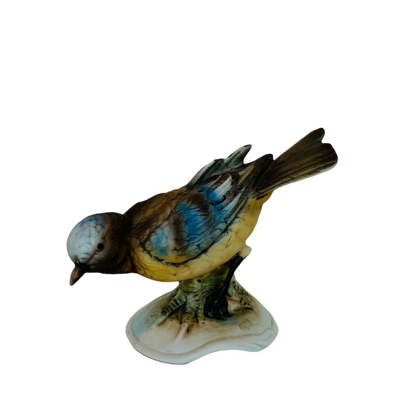 Handgemalt Bluebird Figurine Royal Meridian Deutsche Noritake Blue Bird vtg jay image 1