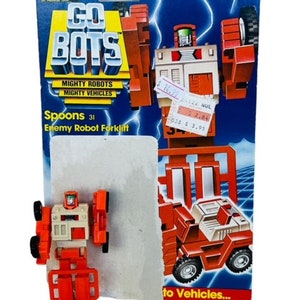 Cucharas Montacargas Gobots figura go bots robot de juguete vtg 1985 Tonka transformadores de tarjetas BMC2