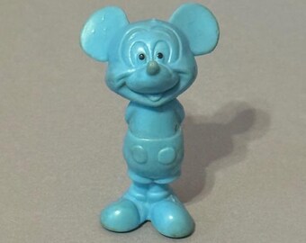 Vintage Walt Disney Productions Toy Figure Hong Kong Figurine Mickey Mouse Blue