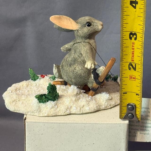 Vintage Charming Tails Figurine Mouse Fitz Floyd Christmas Binky