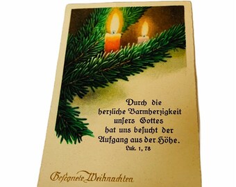 HOLY PRAYER CARD Vintage katholischen Christian Christ Christus Christus Maria Gott Papier antike Ephemera Kirche Geschenk Museum 1965 Weihnachtskerze Deutschland