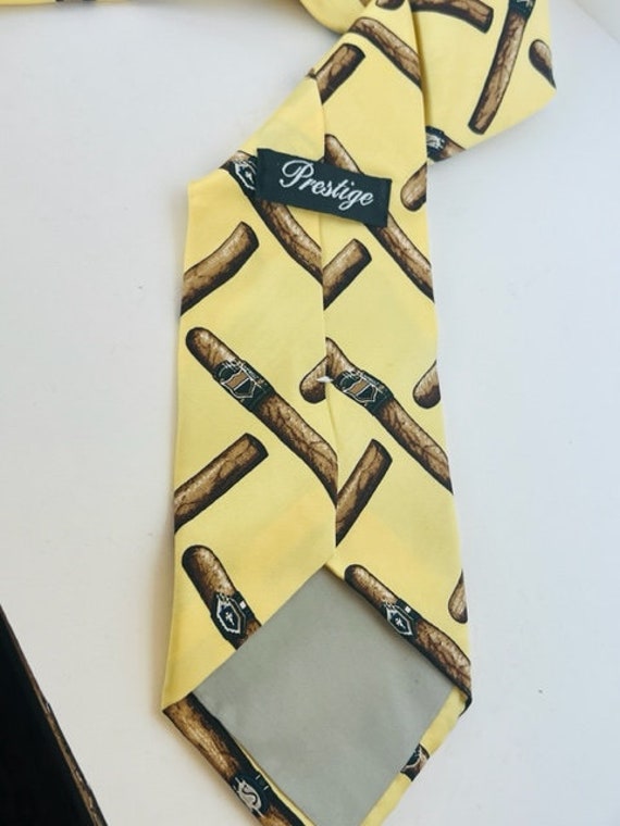 Necktie vtg Mens Tie silk 56" Prestige cigar smok… - image 4