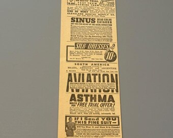 Vintage Print Ad 1938 Advertising 10X3 Startling Stories False Teeth Aviation