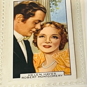 Gallaher Tobacco Card Film Partner Estrella de cine 1935 Helen Hayes Robert Montgomery