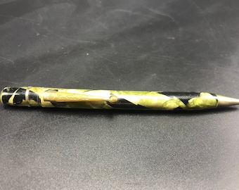 Vintage Lot of 2 WearEver Ballpoint Pens Green Black Marbled eraser For Parts or Repair