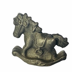HORSE STALLION PONY Pewter metal dungeons dragon D&D vintage magical figurine vtg miniature unicorn rocking