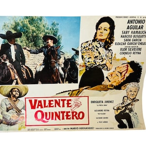 Lobby Card vtg cartel de cine 16X12 Valente Quintero Prieta Linda México 2 Mario Hernandez AC1