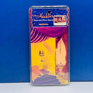 WALT DISNEY APPLAUSE fold out play scene vintage new old stock factory sealed toy Aladdin Jasmine Genie Jafar