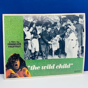 LOBBY CARD POSTER vintage 1970 Kino Theater Erinnerungsstücke 14X11 wall art paper ephemera mcm Wild Child Francois Truffaut 4 AC1