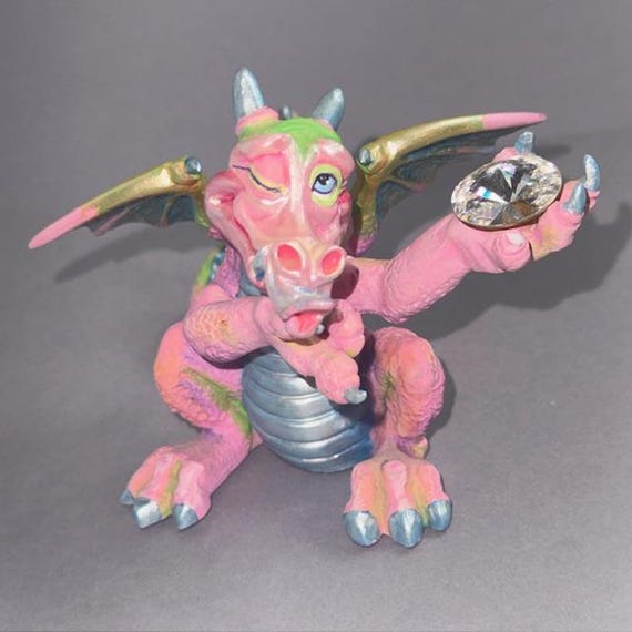 MCM ヴィセトスドラゴン　龍　ピンク　美品　G-DRAGON Vintage Franklin Mint Mood Dragon Figurine Birthstone