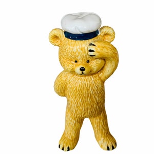 DANBURY MINT FIGURINE Teddy Bear Collection retired limited edition sculpture anthropomorphic cub decor gift Sailor Navy Military usn