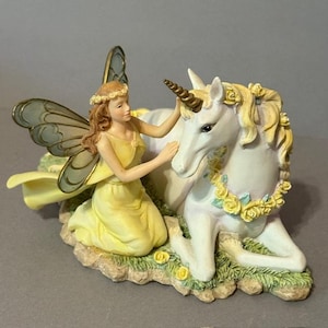 Vintage Einhorn Figur Skulptur Pegasus Hamilton Fee spezielle Botschaften Freude