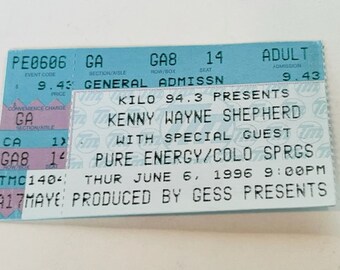 Kenny Wayne Shepherd Ticket Stub Vintage Musik Memorabilia Rock Pop Country Metal Rap Ephemera Colorado CO 1996 pure energy springs