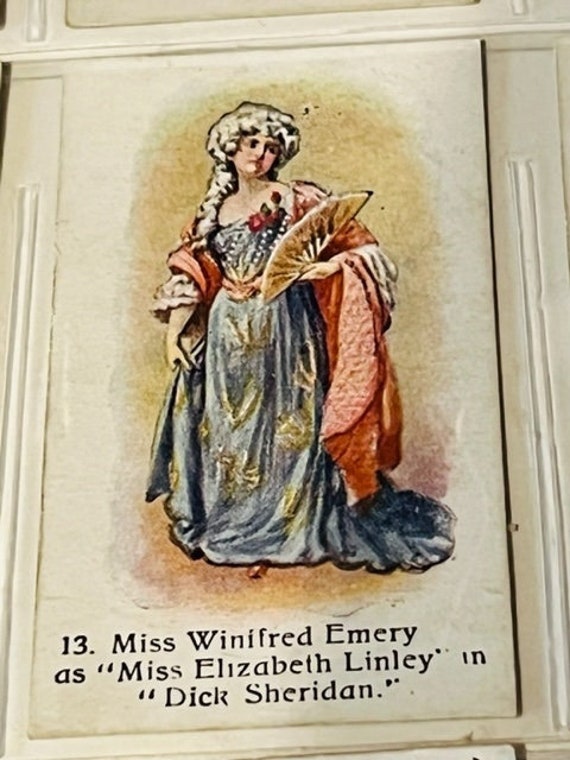 sheridan tobacco John Player Son Tobacco Card 1916 Past Present Actor Winifred Emery Sheridan  Vtg