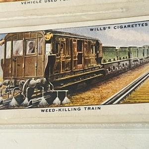 Tarjeta de ferrocarril Equipo ferroviario 1938 HO WD Wills Imperial Weed Killing #35
