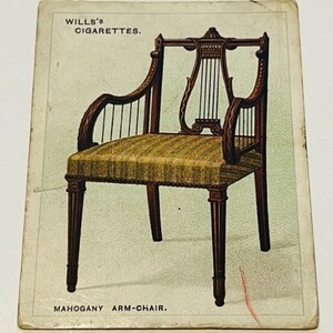 Wills HO Tobacco Card WD Old Furniture Salesman Sample 1923 Mahogany arm chair 7