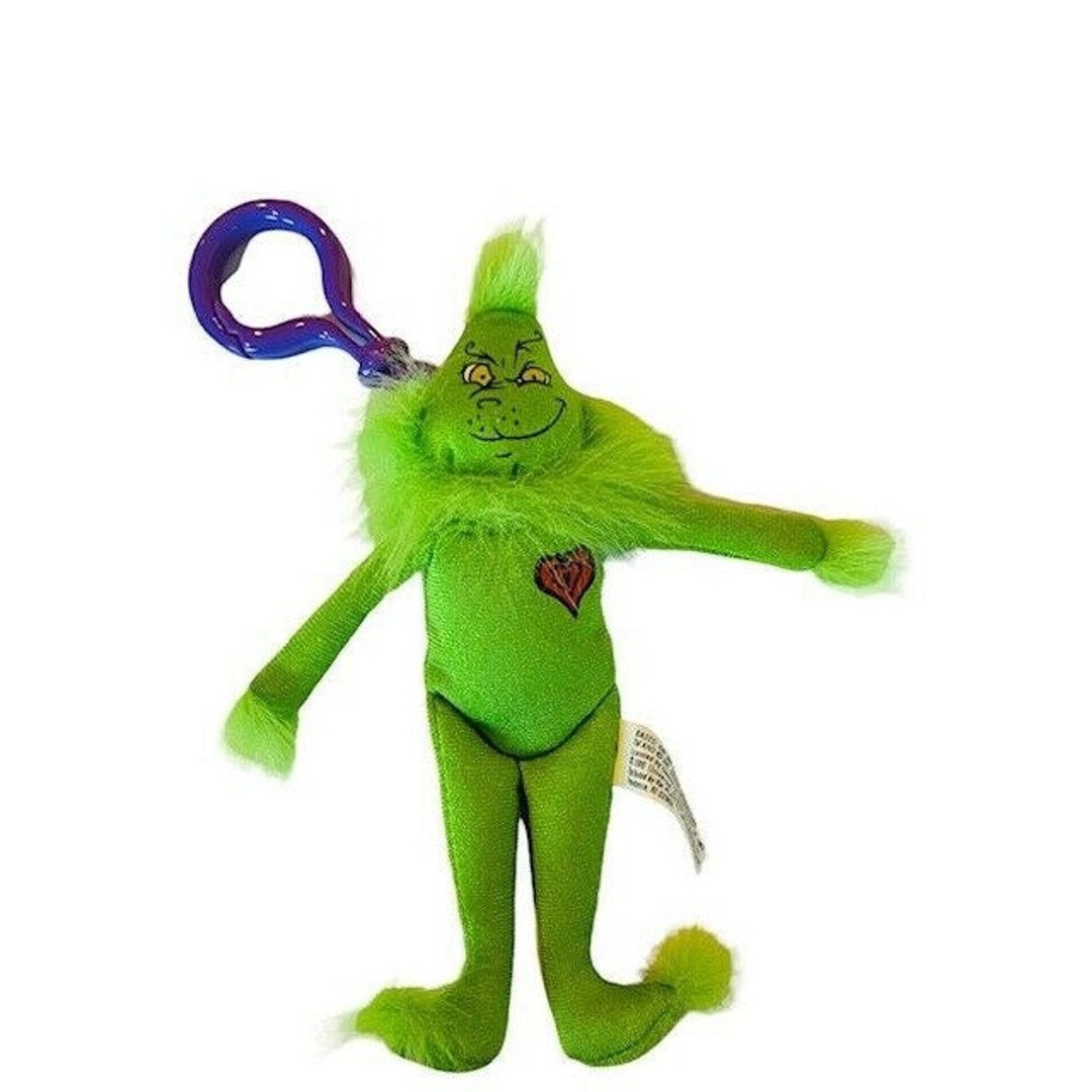 The Grinch Keychain Plush Figure Dr Seuss Stole Christmas Toy Etsy