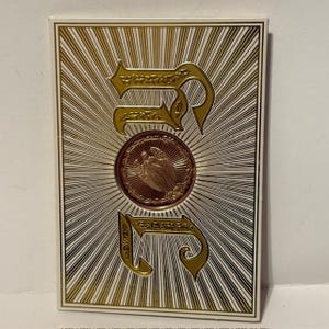 Moneda de oro de Franklin Mint, tarjeta navideña, vacaciones, vintage, década de 1970, medalla, Joy Angel World