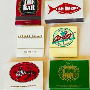 Match Holder matchbook vtg advertising LOT Bar Carlos Roaring Lion Lakewood M13