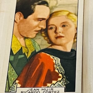 Gallaher Tobacco Card Film Partner Estrella de cine Jean Muir Ricardo Cortez film vtg