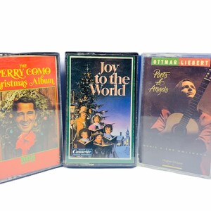 Cassette bandes chanson de musique album hit vtg set vintage pop rock roll classique religieux vacances de Noel Perry Como joie au monde Liebert poète