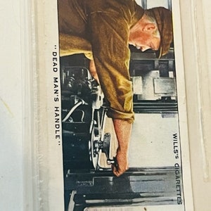 Tarjeta de ferrocarril, tren, equipo ferroviario, 1938 HO WD Wills Imperial Dead Mans Handle