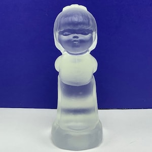 FENTON PRAYING CHILD vintage glass figurine sculpture opalescent vtg original crystal clear gift prayer pray church spiritual statue girl 3
