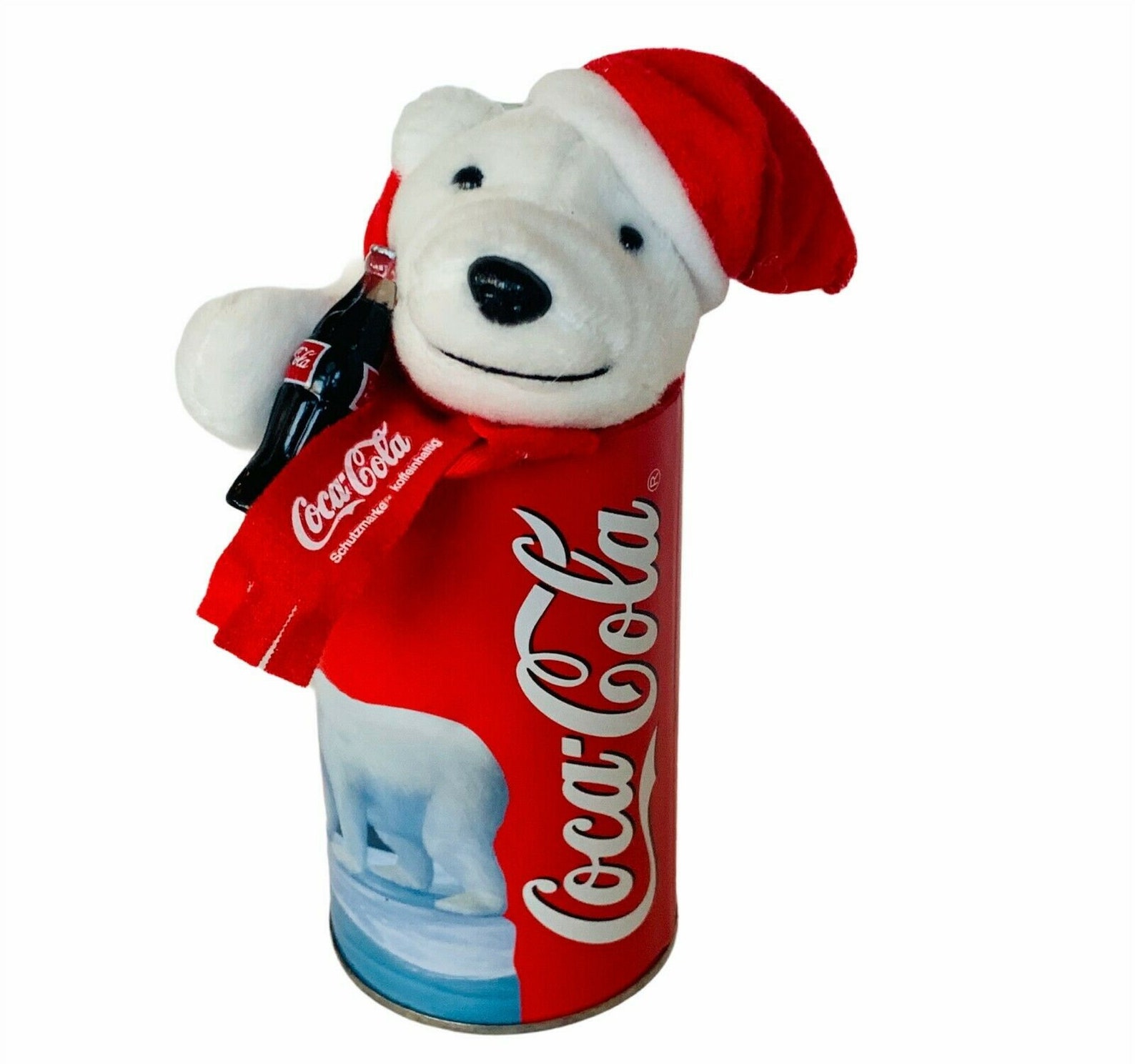Coca Cola Plush Polar Bear Christmas Stuffed Animal Gift Can Etsy