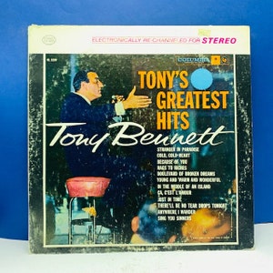 VINYL RECORD VINTAGE 33 rpm music album lp vtg with cover sleeve mcm 12 inch 12&quot; Tony Bennett greatest hits