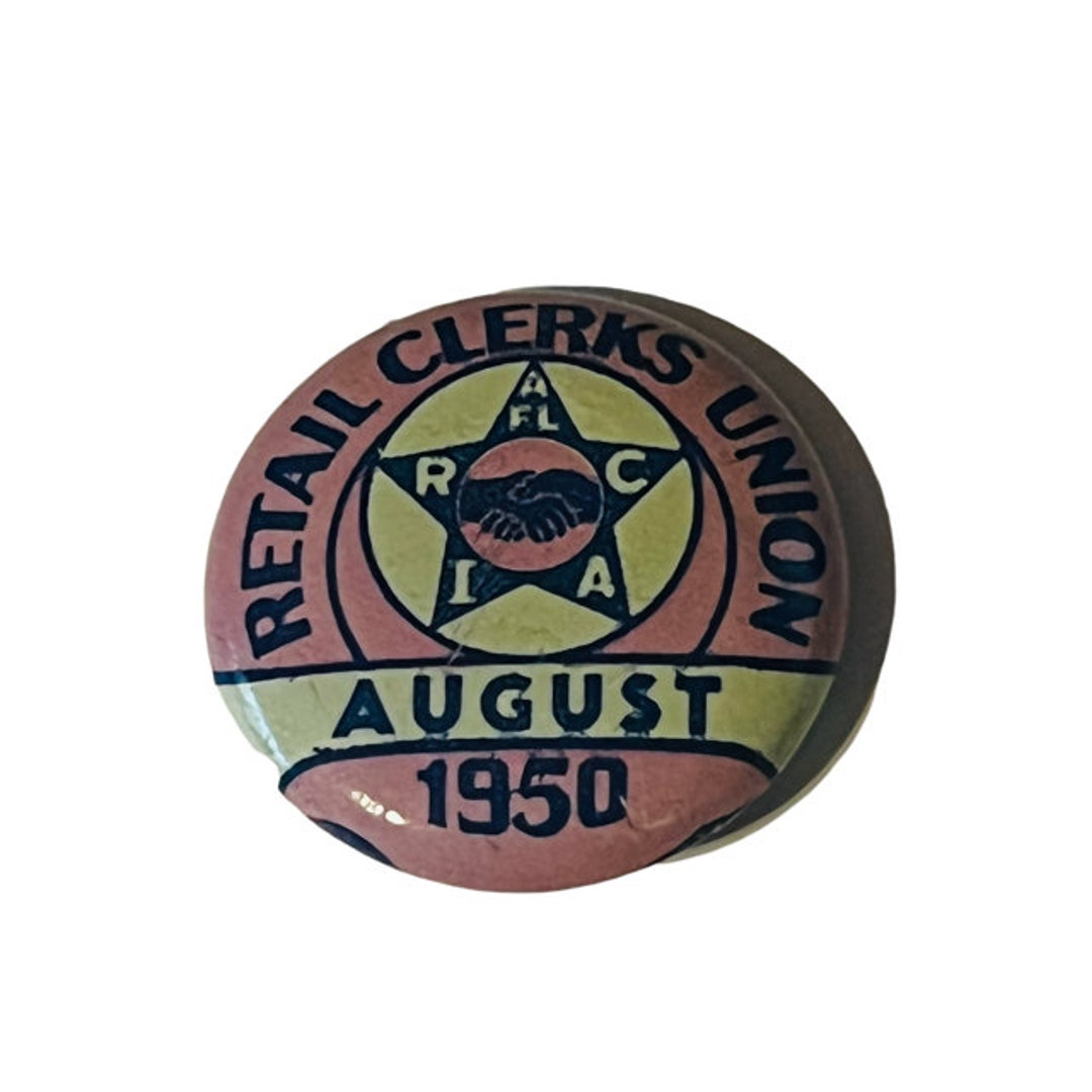 Equity Union Button Pin Retail Clerk Trade Union Pin Button Pinback Bastian Bros Vtg 1950 ...